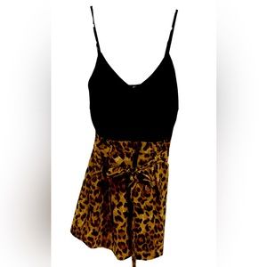 Black and Leopard Romper